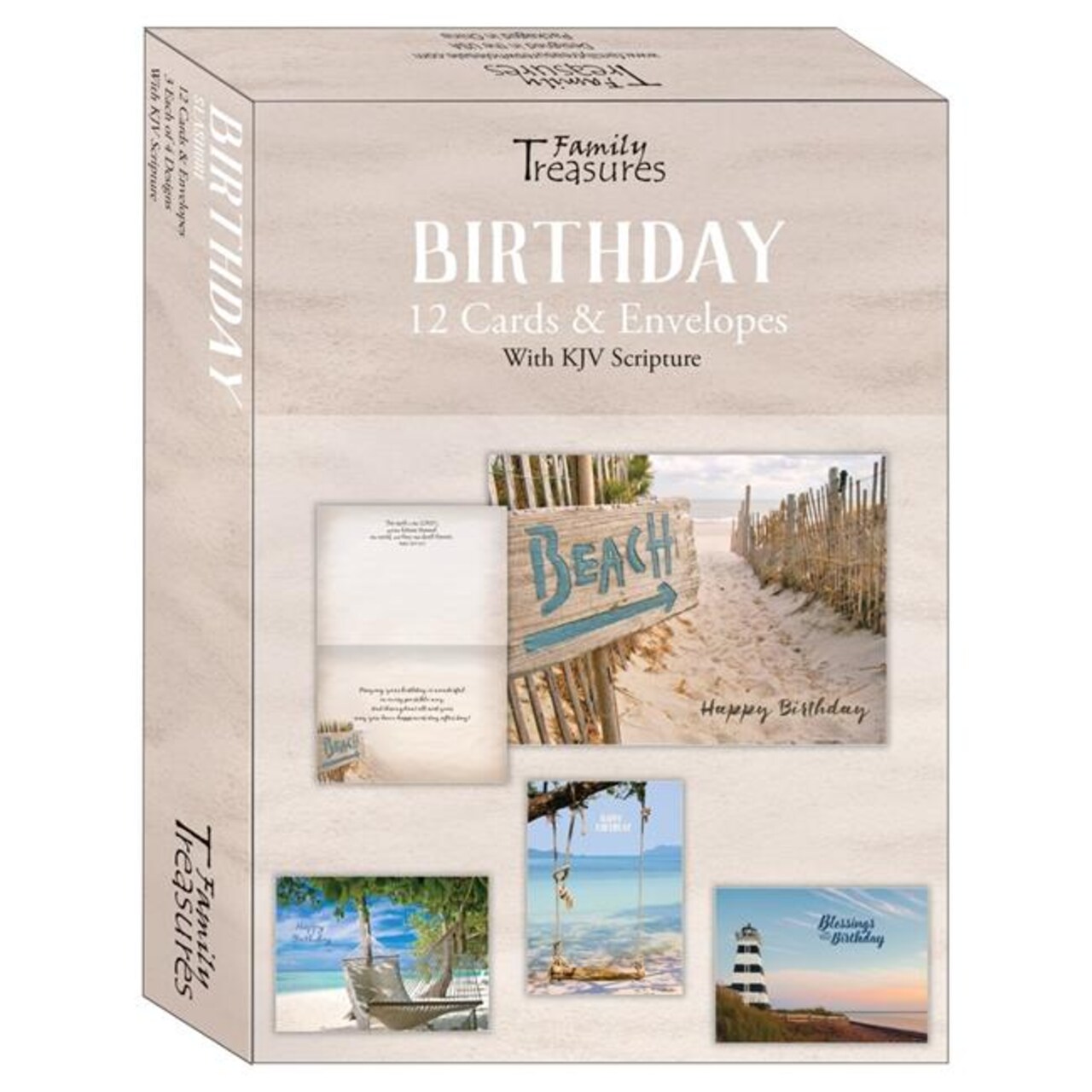 Family Treasures Wholesale 22488X Boxed - Card Birthday-Seashore - Box of 12